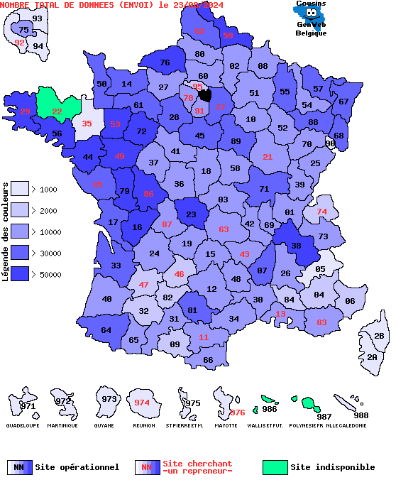 Les bases FranceGenWeb-Cousins sur le Net